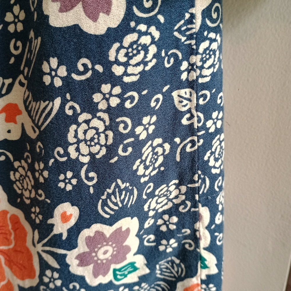 Old Navy XS Blue‎ Floral Print Shift Dress Lined Cotton Blend Boho Cottagecore - Picture 9 of 15